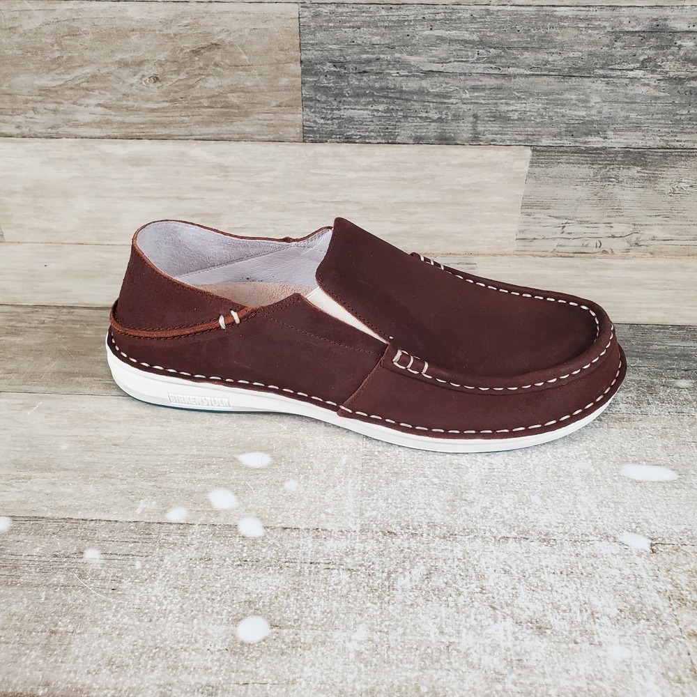 Birkenstock Duma Mens Moccasins Shoes Sz 7.5 Mid Brown Slip On Round Toe Loafers